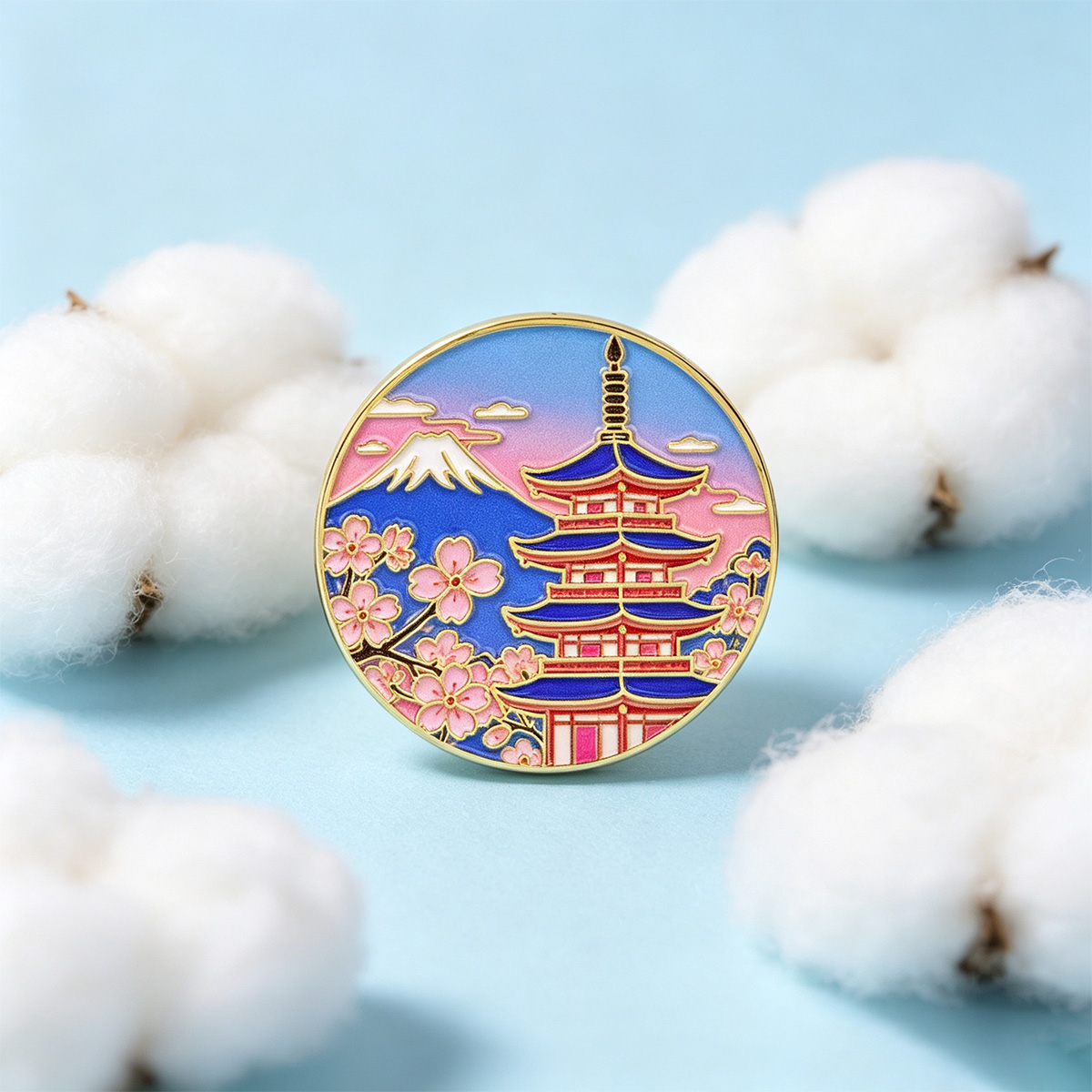Japanese Cherry Blossom Enamel - Anime Cosplay Easy ulasan dan harga