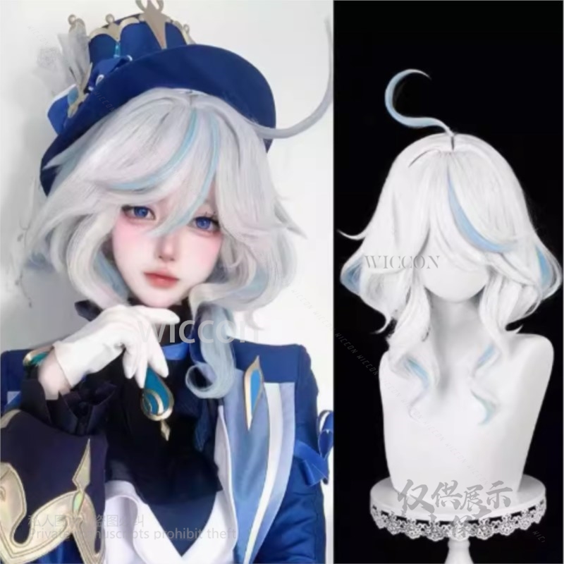 Anime Game Furina Cosplay Cost - Cosplay Anime White Hair ulasan dan harga