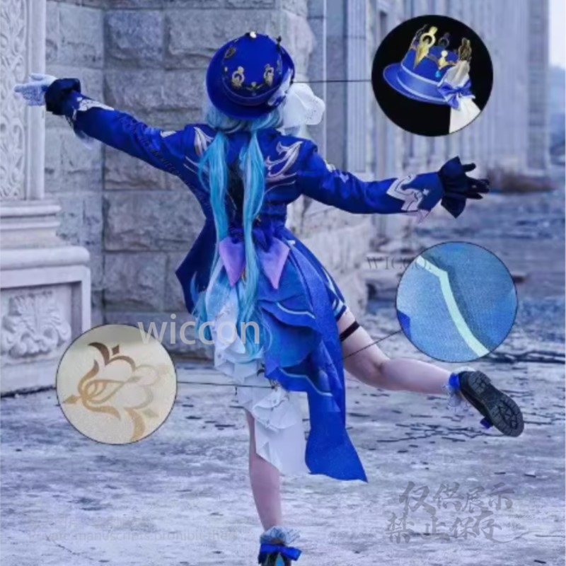 Anime Game Furina Cosplay Cost - Cosplay Anime White Hair ulasan dan harga
