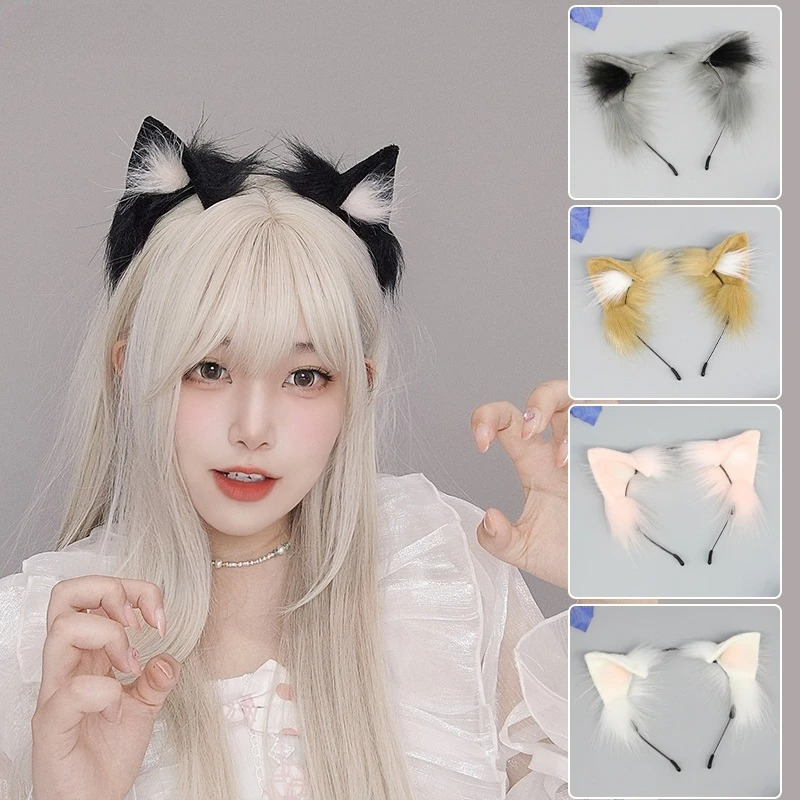 1pcs Cat Ears Halloween Headba - Anime Cosplay Girl With Black Hair ulasan dan harga
