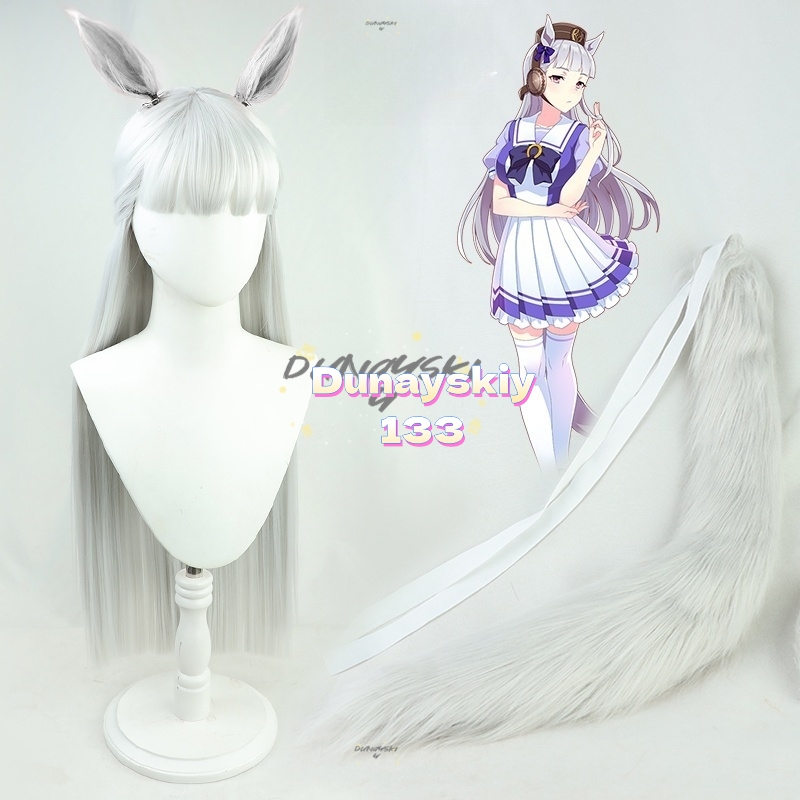 4 Styles White Hair Gold Ship  - Cosplay Anime White Hair ulasan dan harga